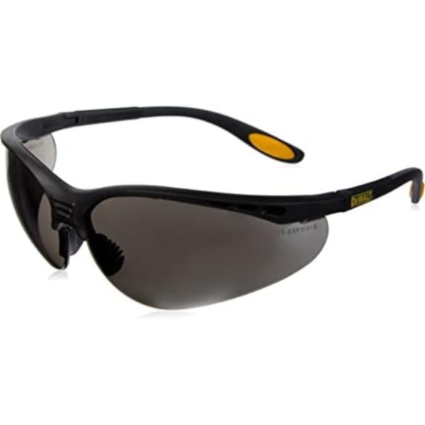 DeWalt Reinforcer Smoke Ploycarbon Safety Glasses – Black/Smoke, One Size